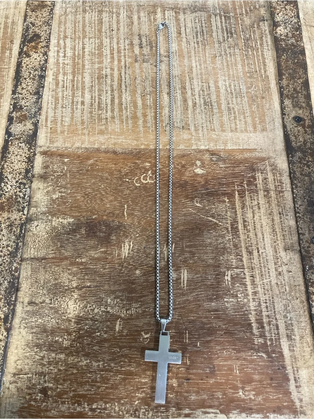 Two-Tone Men’s Fashion Jewelry Cross Pendant Necklace